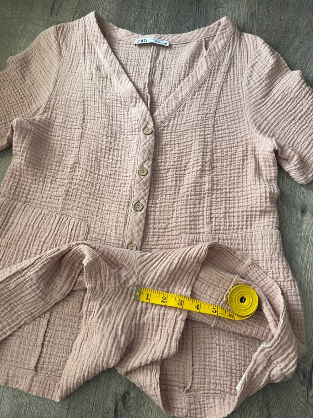 Zara Dusty Pink  Button-Front Romper - Picture 4 of 12